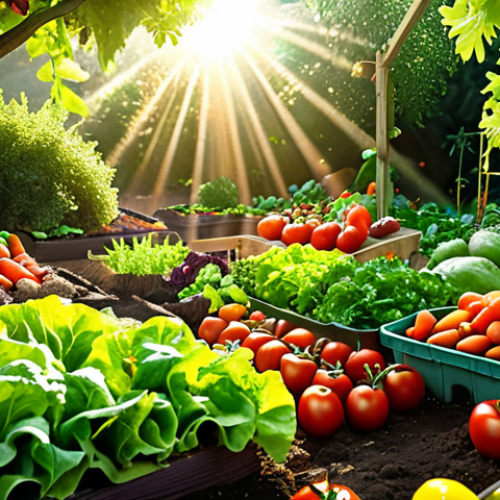 Home 15 **
A vibrant vegetable garden overflowing with diverse crops like lettuce, carrots, peppers, and tomatoes, symbolizing diversification in investment. Sunlight is dappling through, highlighting the variety.
**